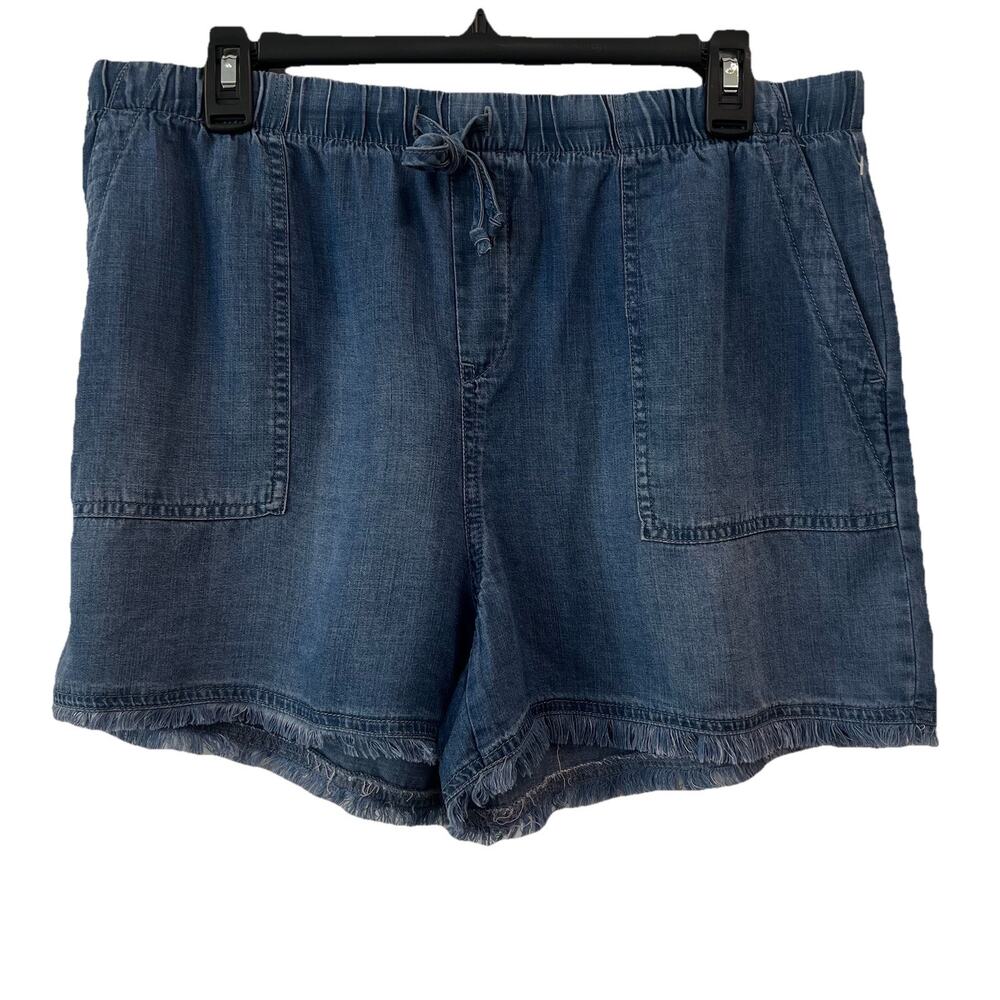 For The Republic Blue Denim Jean Shorts